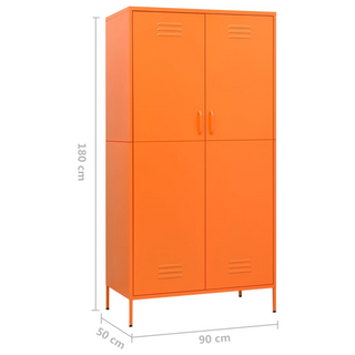 Wardrobe Orange 90x50x180 cm Steel - Giant Lobelia