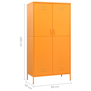 Wardrobe Mustard Yellow 90x50x180 cm Steel - Giant Lobelia