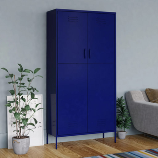 Wardrobe Navy Blue 90x50x180 cm Steel - Giant Lobelia