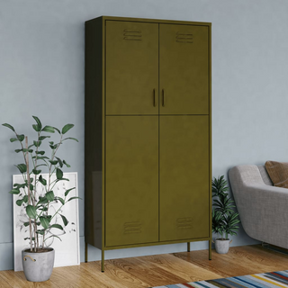 Wardrobe Olive Green 90x50x180 cm Steel - Giant Lobelia