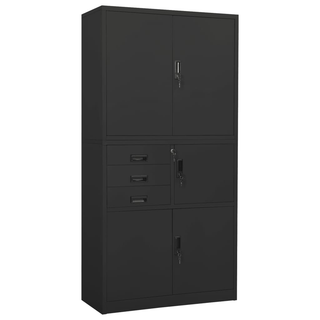 Office Cabinet Anthracite 90x40x180 cm Steel - Giant Lobelia