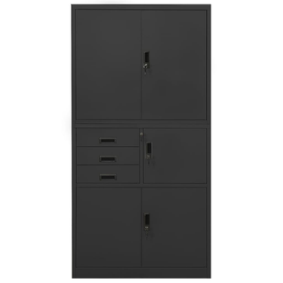 Office Cabinet Anthracite 90x40x180 cm Steel - Giant Lobelia