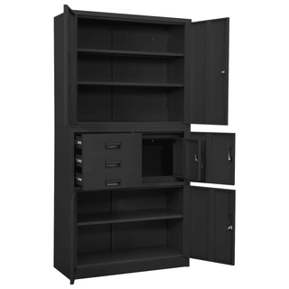 Office Cabinet Anthracite 90x40x180 cm Steel - Giant Lobelia