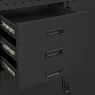 Office Cabinet Anthracite 90x40x180 cm Steel - Giant Lobelia