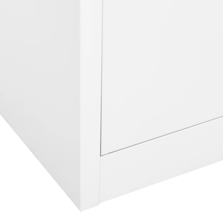 Office Cabinet White 90x40x180 cm Steel and Tempered Glass - Giant Lobelia