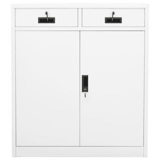 Office Cabinet White 90x40x102 cm Steel - Giant Lobelia