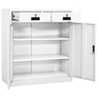 Office Cabinet White 90x40x102 cm Steel - Giant Lobelia