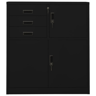 vidaXL Office Cabinet Black 90x40x102 cm Steel - Durable and Stylish Storage Solution - Giant Lobelia