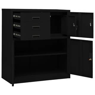 vidaXL Office Cabinet Black 90x40x102 cm Steel - Durable and Stylish Storage Solution - Giant Lobelia