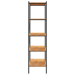 5-Tier Shelving Unit Black and Oak 80x40x163 cm - Giant Lobelia