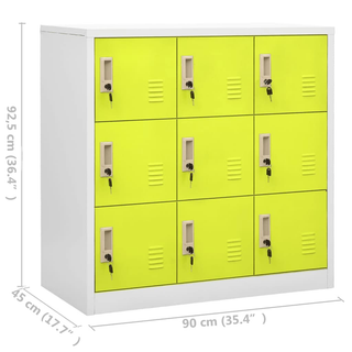 vidaXL Locker Cabinet Light Grey and Green 90x45x92.5 cm Steel - Giant Lobelia