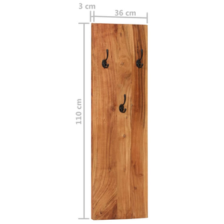 vidaXL Wall-mounted Coat Racks 2 pcs 36x3x110 cm Solid Acacia Wood - Giant Lobelia