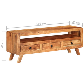 vidaXL TV Cabinet 110x30x40 cm Solid Acacia Wood - Giant Lobelia