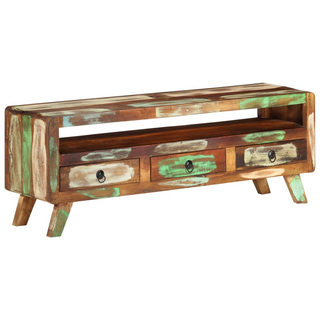 vidaXL TV Cabinet Multicolour 110x30x40 cm Solid Reclaimed Wood - Giant Lobelia