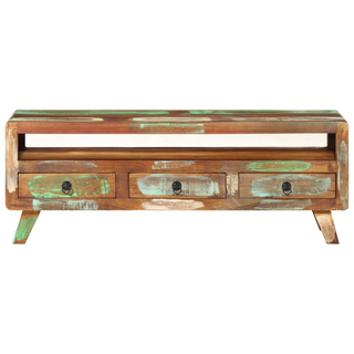 vidaXL TV Cabinet Multicolour 110x30x40 cm Solid Reclaimed Wood - Giant Lobelia