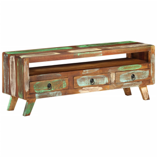 vidaXL TV Cabinet Multicolour 110x30x40 cm Solid Reclaimed Wood - Giant Lobelia