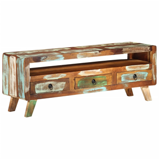 vidaXL TV Cabinet Multicolour 110x30x40 cm Solid Reclaimed Wood - Giant Lobelia