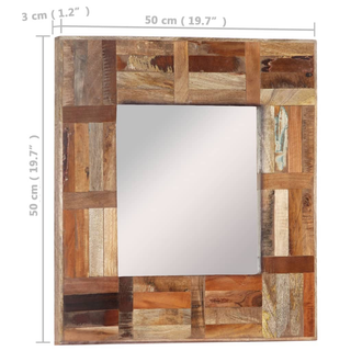 vidaXL Wall Mirror Solid Wood Reclaimed 50x50 cm - Giant Lobelia