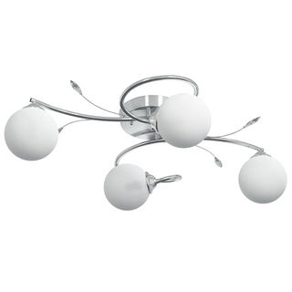 Ceiling Lamp with Round Glass Shades for 4 G9 LED Lights - Giant Lobelia