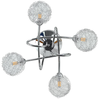 Ceiling Lamp with Mesh Wire Shades for 4 G9 LED Lights - Giant Lobelia