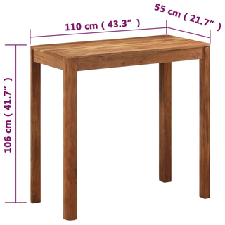 Bar Table Solid Wood Acacia with Honey Finish 110x55x106 cm - Giant Lobelia