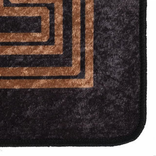 vidaXL Rug Washable 80x150 cm Black and Gold Anti Slip - Giant Lobelia