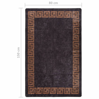 vidaXL Rug Washable 80x150 cm Black and Gold Anti Slip - Giant Lobelia