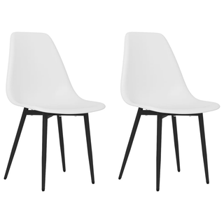 vidaXL Dining Chairs 2 pcs White PP - Giant Lobelia