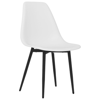 vidaXL Dining Chairs 4 pcs White PP - Giant Lobelia