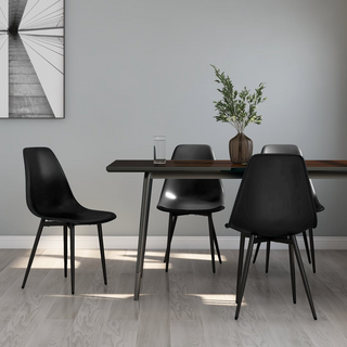 vidaXL Dining Chairs 4 pcs Black PP - Giant Lobelia