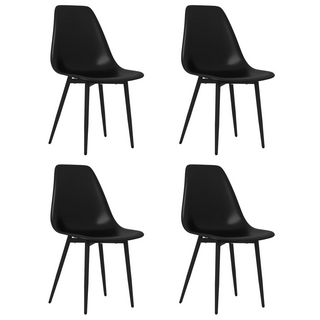 vidaXL Dining Chairs 4 pcs Black PP - Giant Lobelia