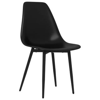 vidaXL Dining Chairs 4 pcs Black PP - Giant Lobelia