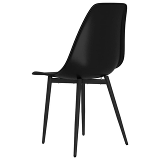 vidaXL Dining Chairs 4 pcs Black PP - Giant Lobelia