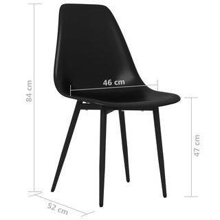 vidaXL Dining Chairs 4 pcs Black PP - Giant Lobelia