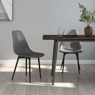 vidaXL Dining Chairs 2 pcs Grey PP - Giant Lobelia