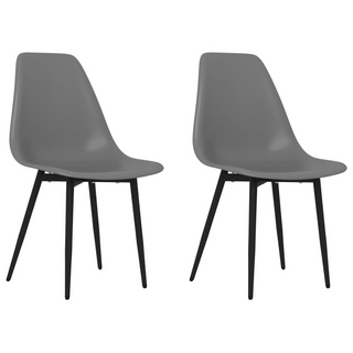 vidaXL Dining Chairs 2 pcs Grey PP - Giant Lobelia