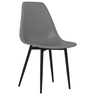 vidaXL Dining Chairs 2 pcs Grey PP - Giant Lobelia