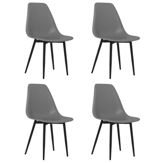 vidaXL Dining Chairs 4 pcs Grey PP - Giant Lobelia