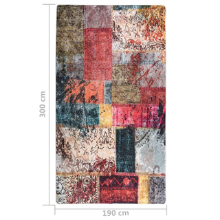 vidaXL Rug Washable Patchwork 190x300 cm Multicolour Anti Slip - Giant Lobelia