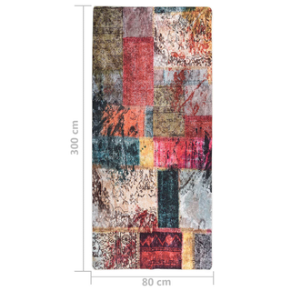 vidaXL Rug Washable Patchwork 80x300 cm Multicolour Anti Slip - Giant Lobelia