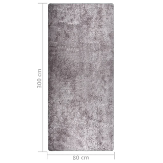 vidaXL Rug Washable 80x300 cm Grey Anti Slip - Giant Lobelia