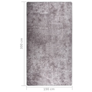 vidaXL Rug Washable 190x300 cm Grey Anti Slip - Giant Lobelia