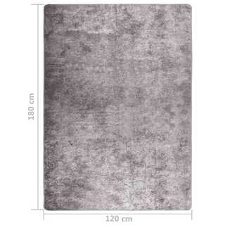 vidaXL Rug Washable 120x180 cm Grey Anti Slip - Giant Lobelia