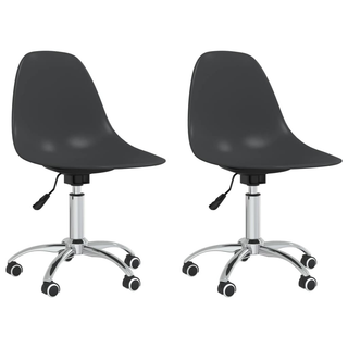 vidaXL Swivel Dining Chairs 2 pcs Light Grey PP - Giant Lobelia