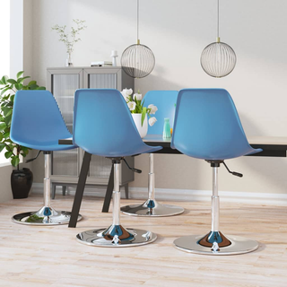 vidaXL Swivel Dining Chairs 4 pcs Blue PP - Giant Lobelia