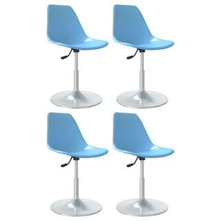 vidaXL Swivel Dining Chairs 4 pcs Blue PP - Giant Lobelia