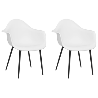 vidaXL Dining Chairs 2 pcs White PP - Giant Lobelia