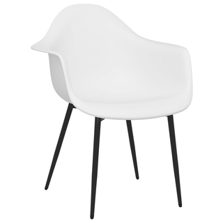 vidaXL Dining Chairs 2 pcs White PP - Giant Lobelia