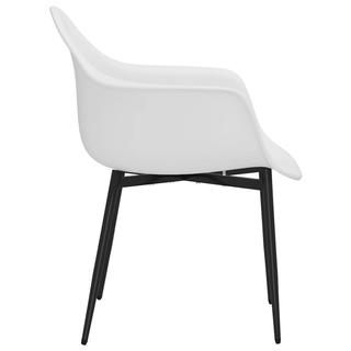 vidaXL Dining Chairs 2 pcs White PP - Giant Lobelia