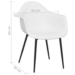 vidaXL Dining Chairs 2 pcs White PP - Giant Lobelia